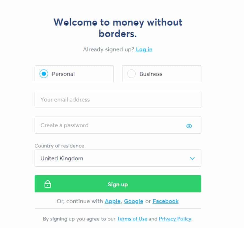 Transferwise Borderless Account