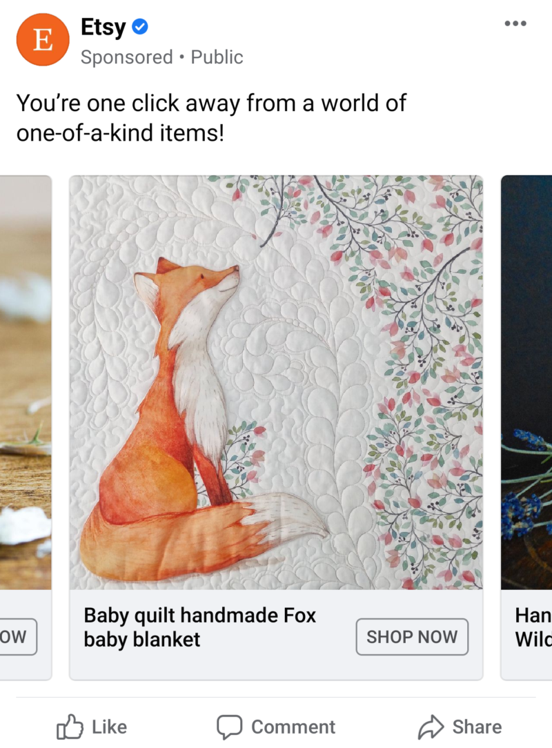 Etsy Offsite Advertising Example